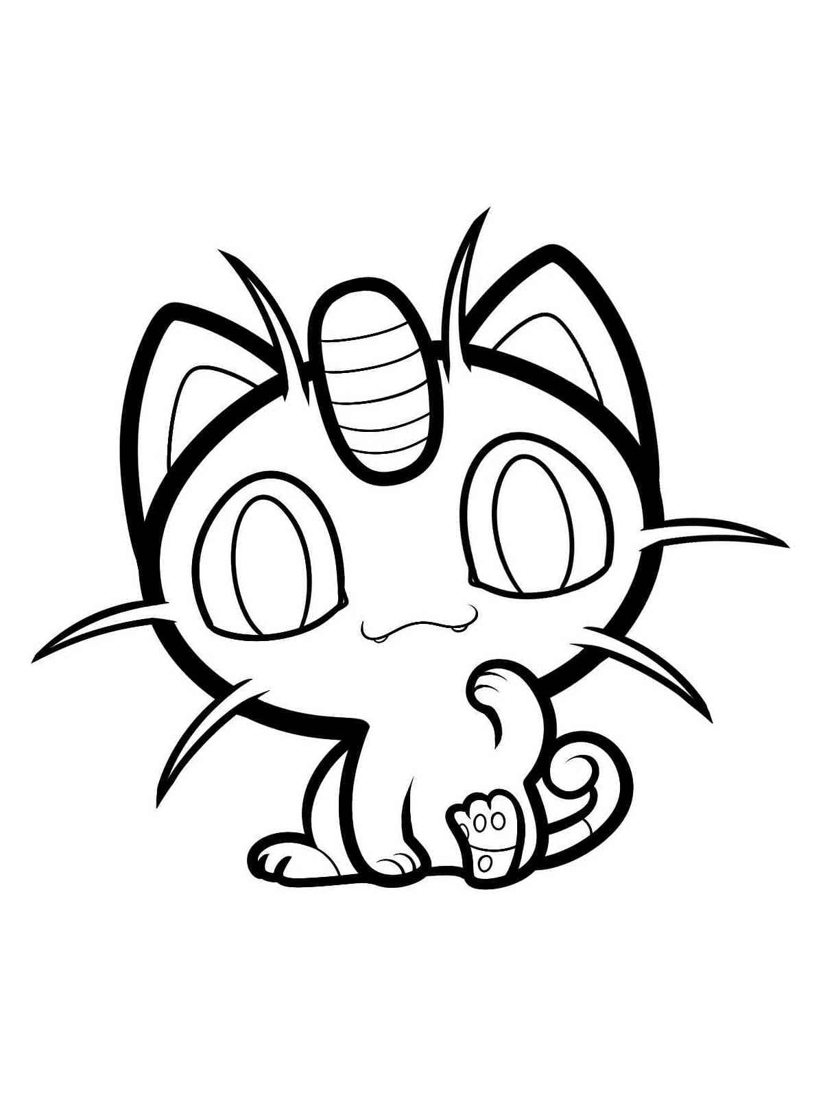 Kawaii Meowth Pokemon Coloring Game Kawaii Meowth Pokemon