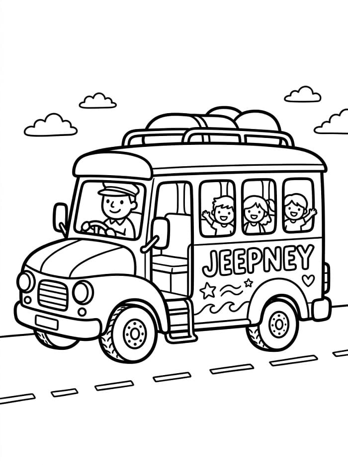 Kids and Jeepney