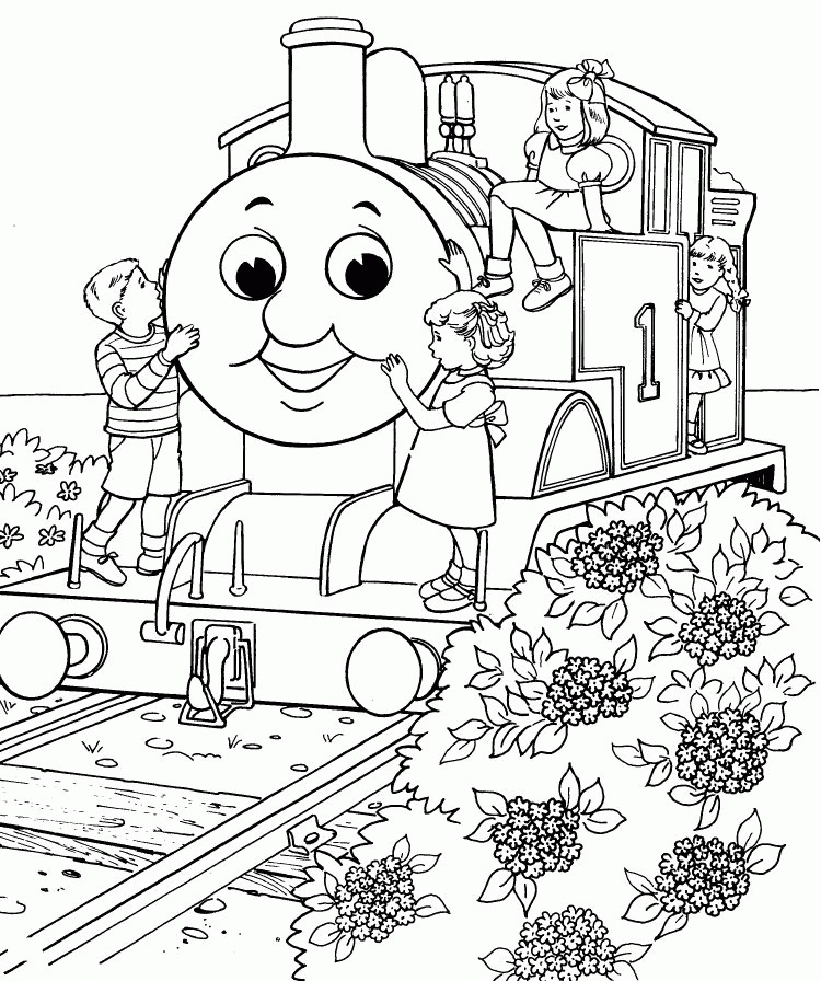 Kids and Thomas the Train Coloring Game Kids and Thomas the Train