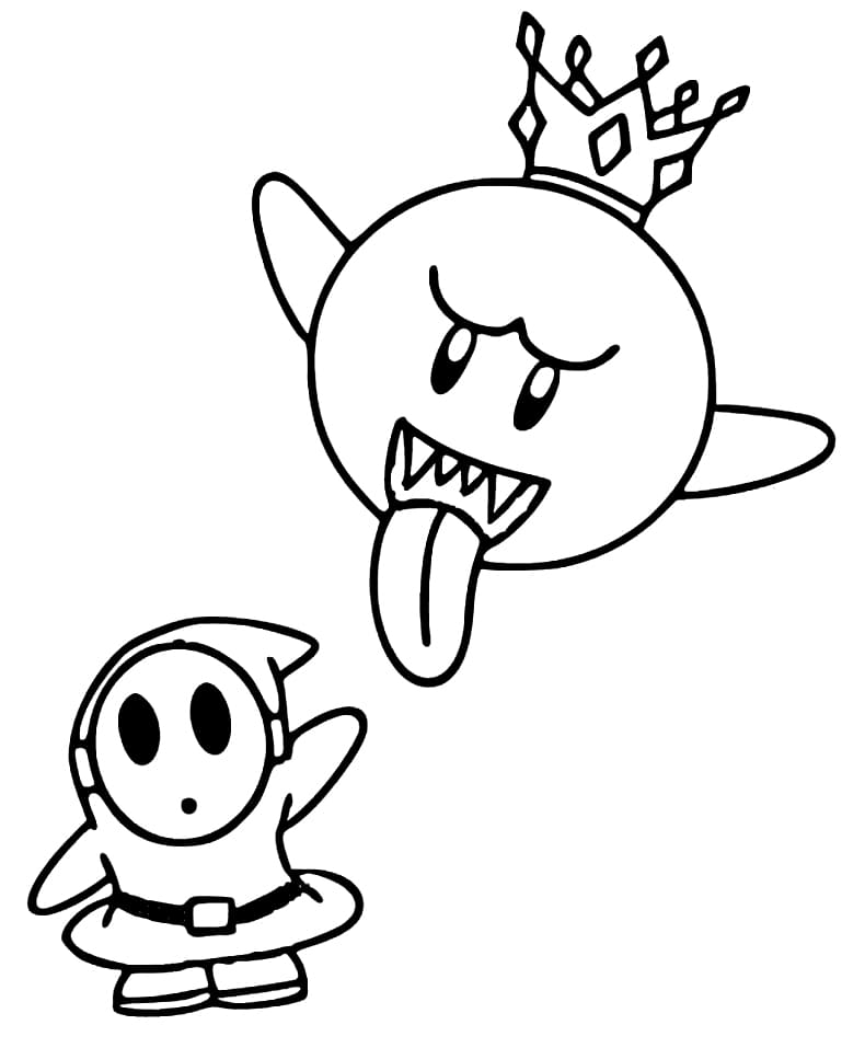 King Boo and Shy Guy Mario Coloring Game King Boo and Shy Guy Mario
