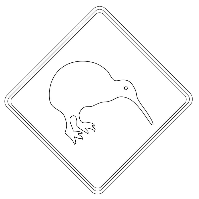 Kiwi Road Sign