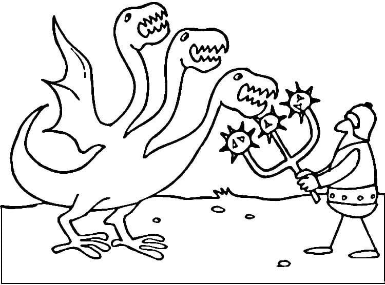 Knight vs Three Heads Dragon