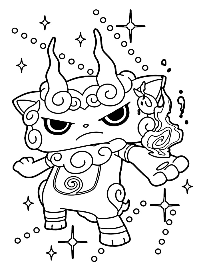 Komashura Yo kai Watch Coloring Game Komashura Yo kai Watch