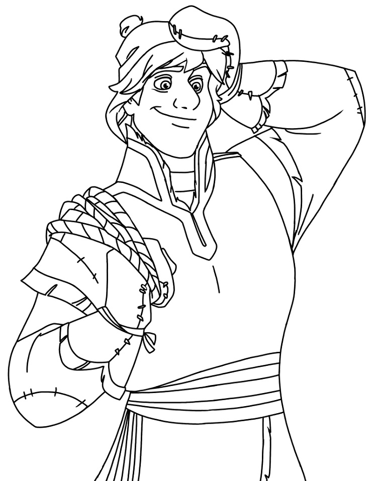 Kristoff with Rope Coloring Game Kristoff with Rope
