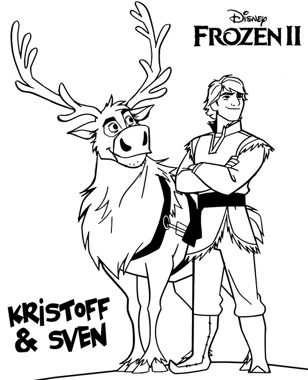 Kristoff with Sven Coloring Game Kristoff with Sven