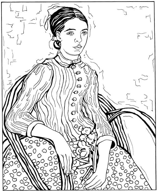 La Mousmé Vincent Van Gogh Coloring Game La Mousmé Vincent Van Gogh