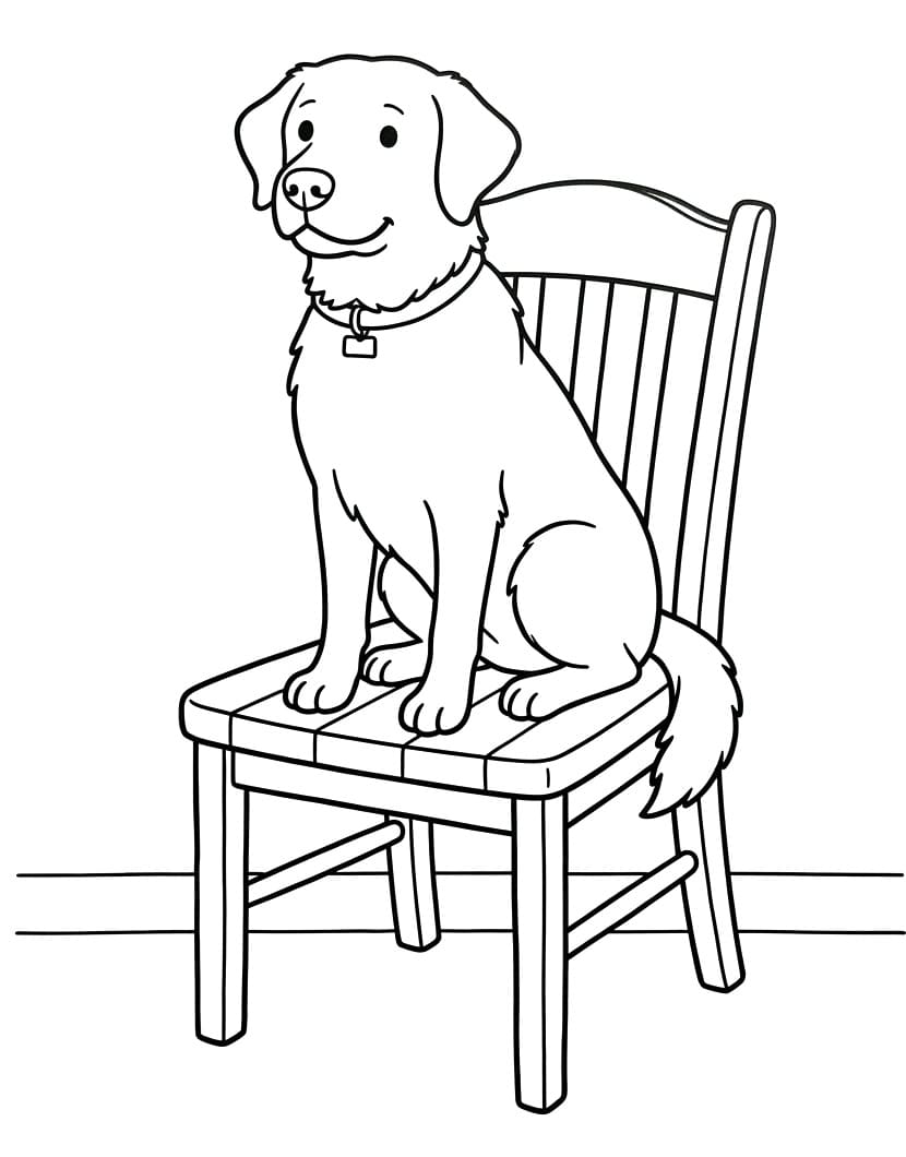 Labrador Sitting In Chair