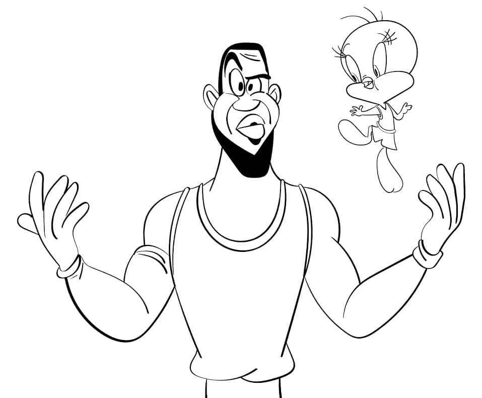 LeBron James and Tweety Bird