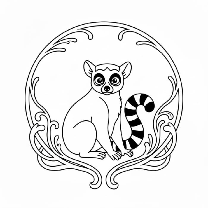 Lemur Art Nouveau Vines