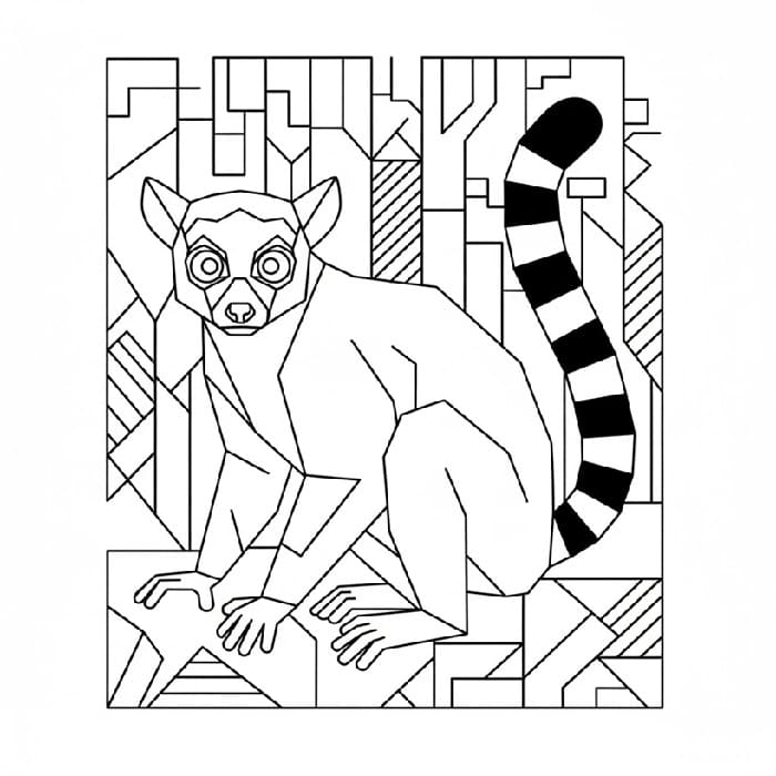 Lemur Cubism Geometric