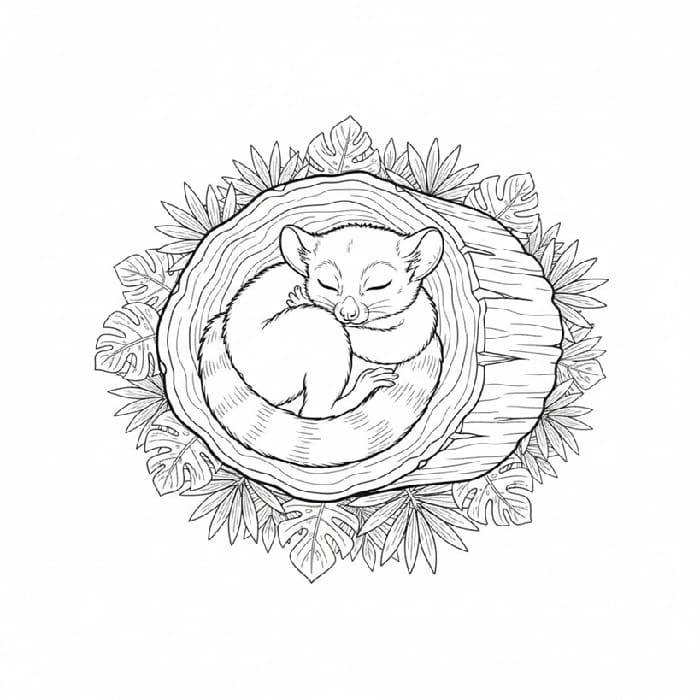 Lemur Mouse Lemur Sleeping Curl