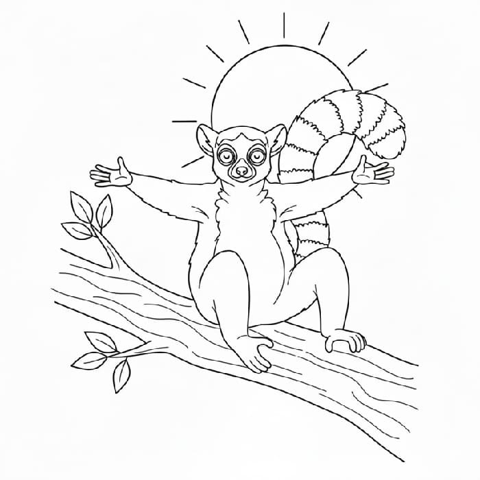 Lemur Sunbathing Pose