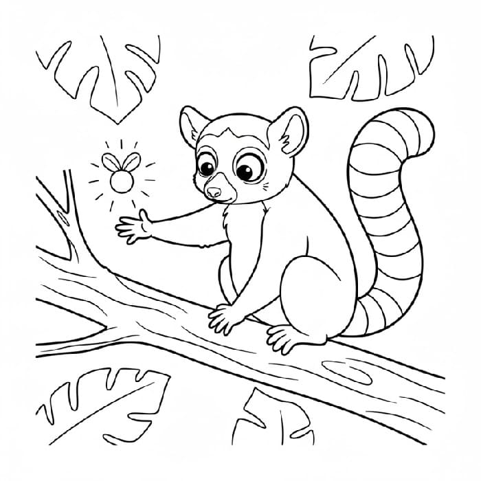 Lemur and a Firefly