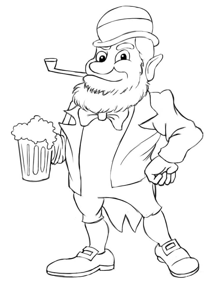 Leprechaun with beer