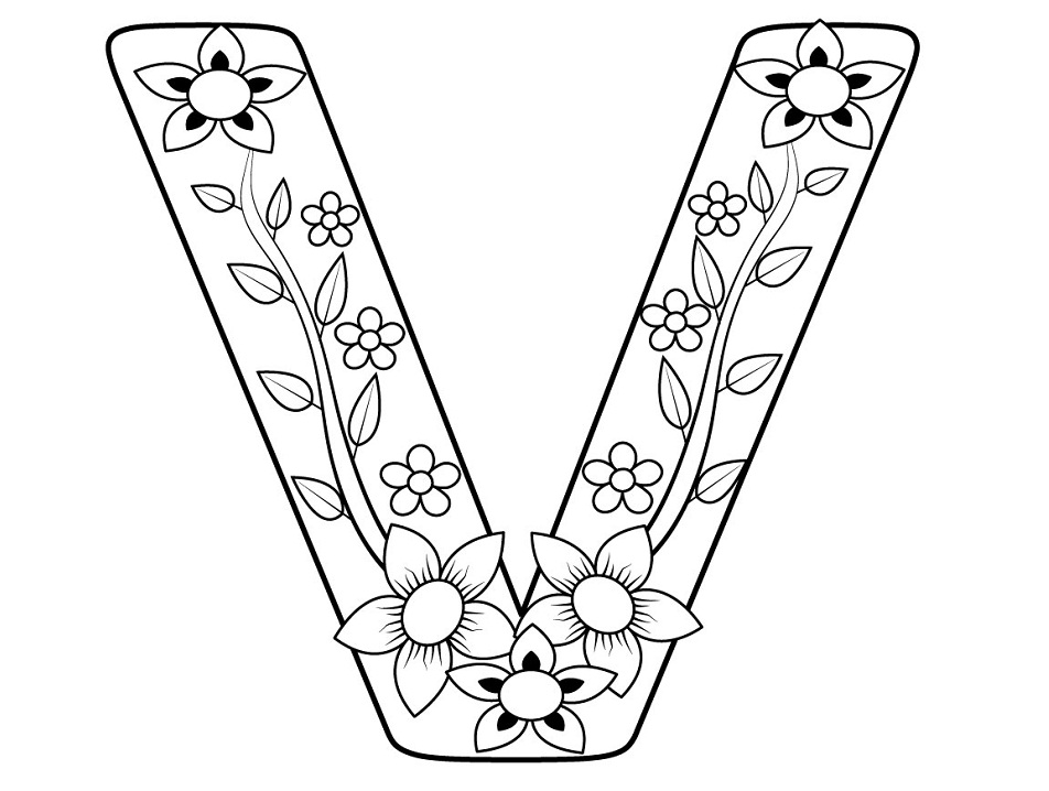 Letter V 4 Coloring Game Letter V 4