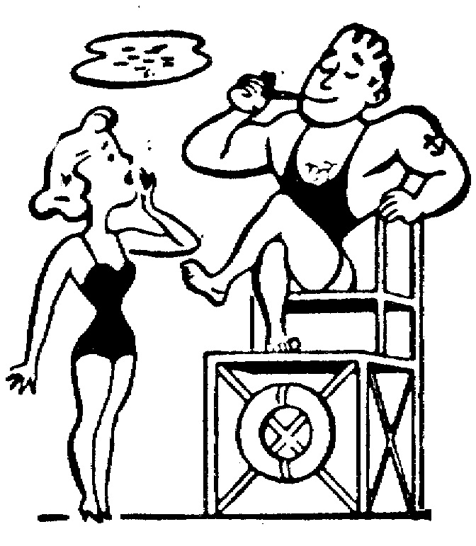 Lifeguard and Woman