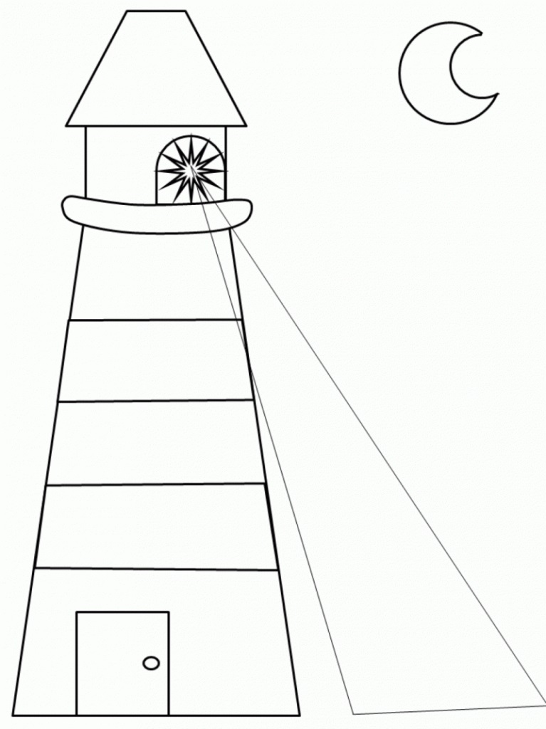 Lighthouse and Moon Coloring Game Lighthouse and Moon