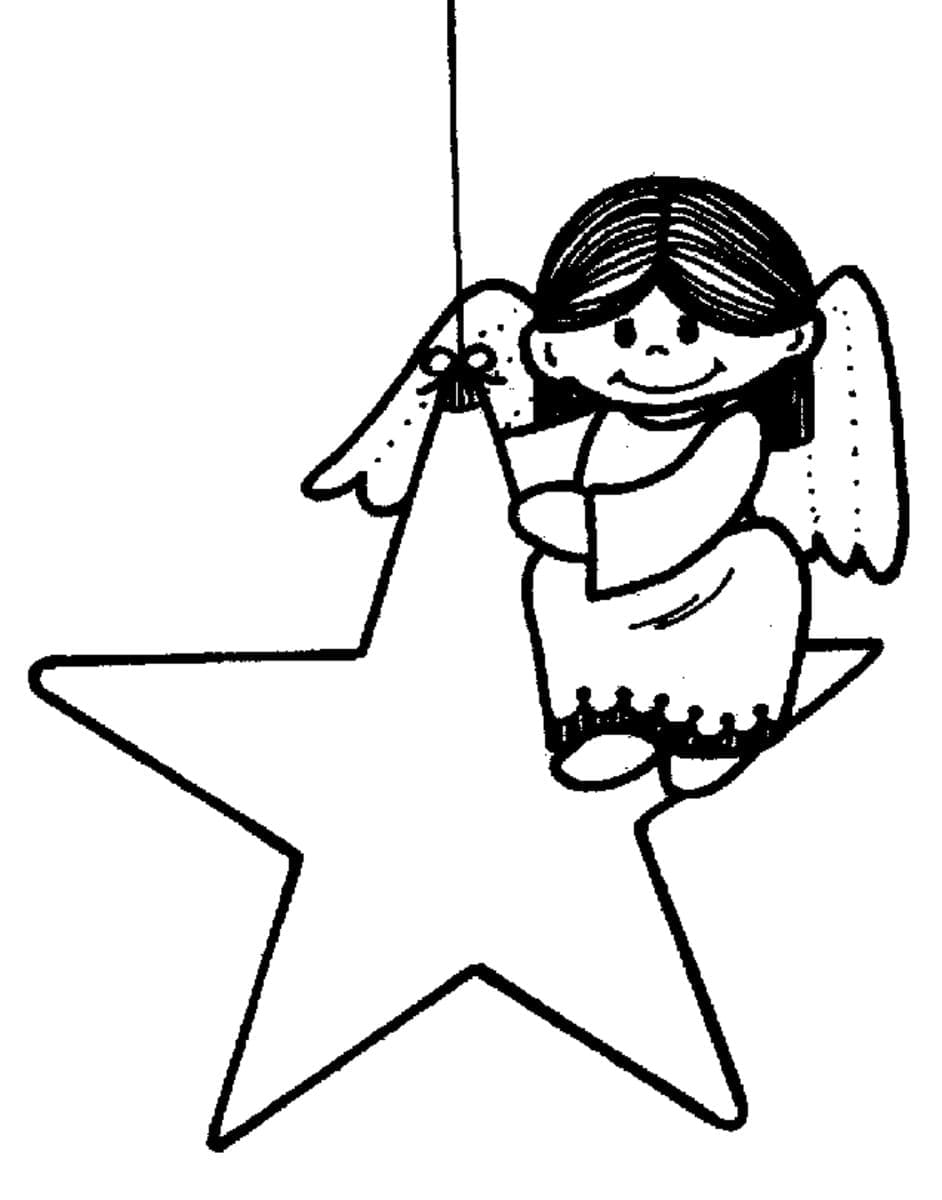 Little Angel and Christmas Star Coloring Game Little Angel and Christmas Star