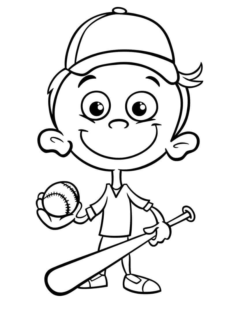 Little Baseball Player Coloring Game Little Baseball Player