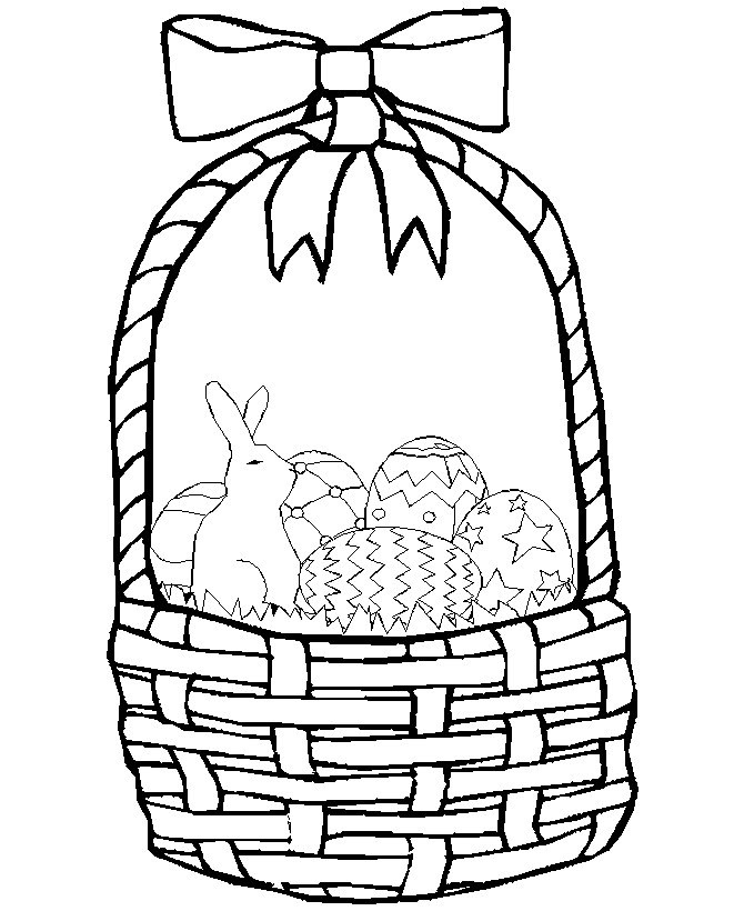 Little Bunny in Easter Basket Coloring Game Little Bunny in Easter Basket