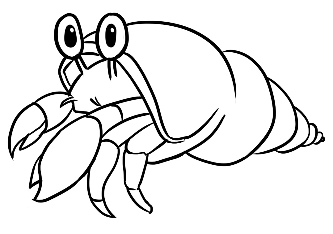 Little Cute Hermit Crab Coloring Game Little Cute Hermit Crab