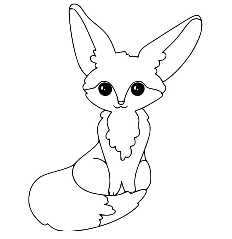 Little Fennec Fox Coloring - Play Free Coloring Game Online