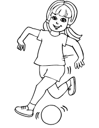 Little Girl Playing Soccer Coloring Game Little Girl Playing Soccer