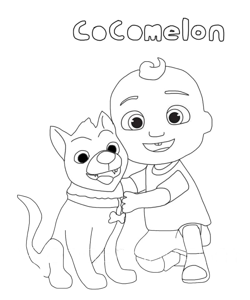 Cocomelon Monkey and Pig Coloring - Play Free Coloring Game Online