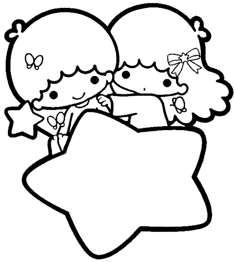 Little Twin Stars and Big Star Coloring Game Little Twin Stars and Big Star