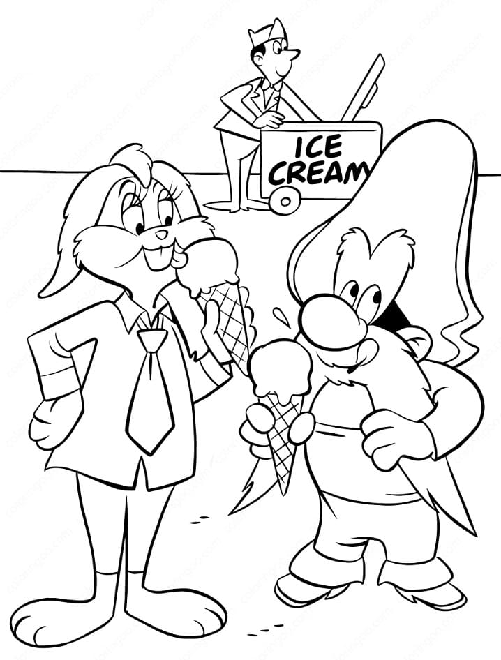 Lola Bunny and Yosemite Sam