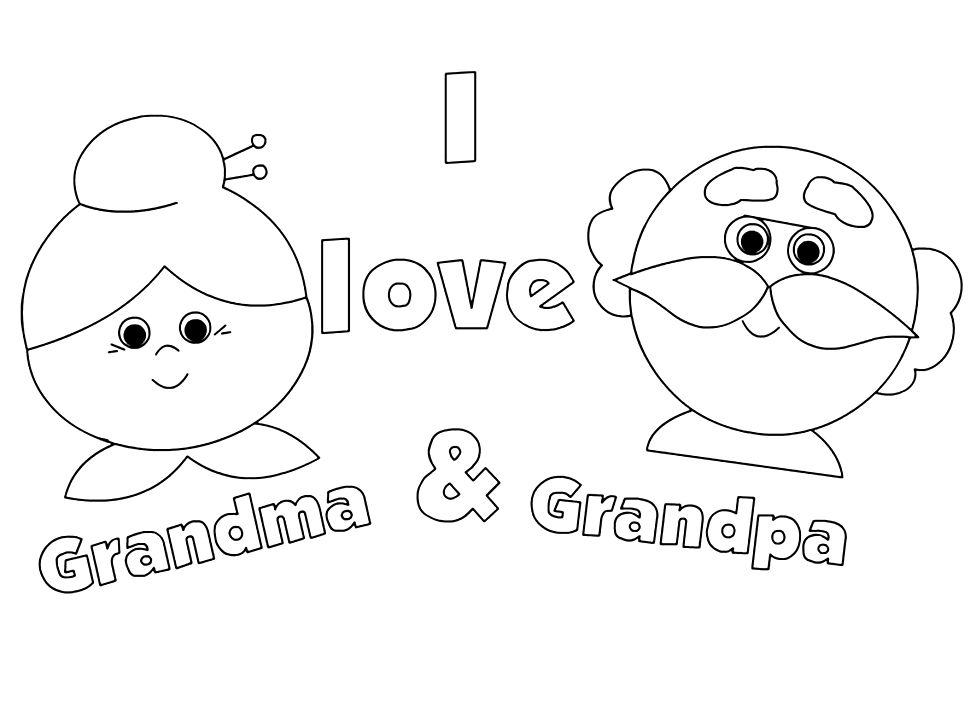 Love My Grandparents Coloring Game Love My Grandparents