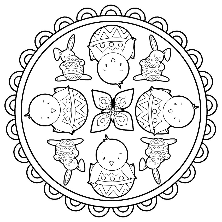 Lovely Easter Mandala 1 Coloring Game Lovely Easter Mandala 1