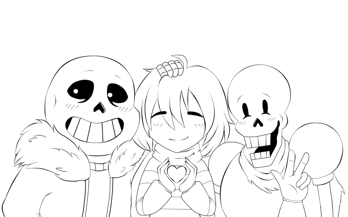 Lovely Papyrus and Sans Coloring Game Lovely Papyrus and Sans