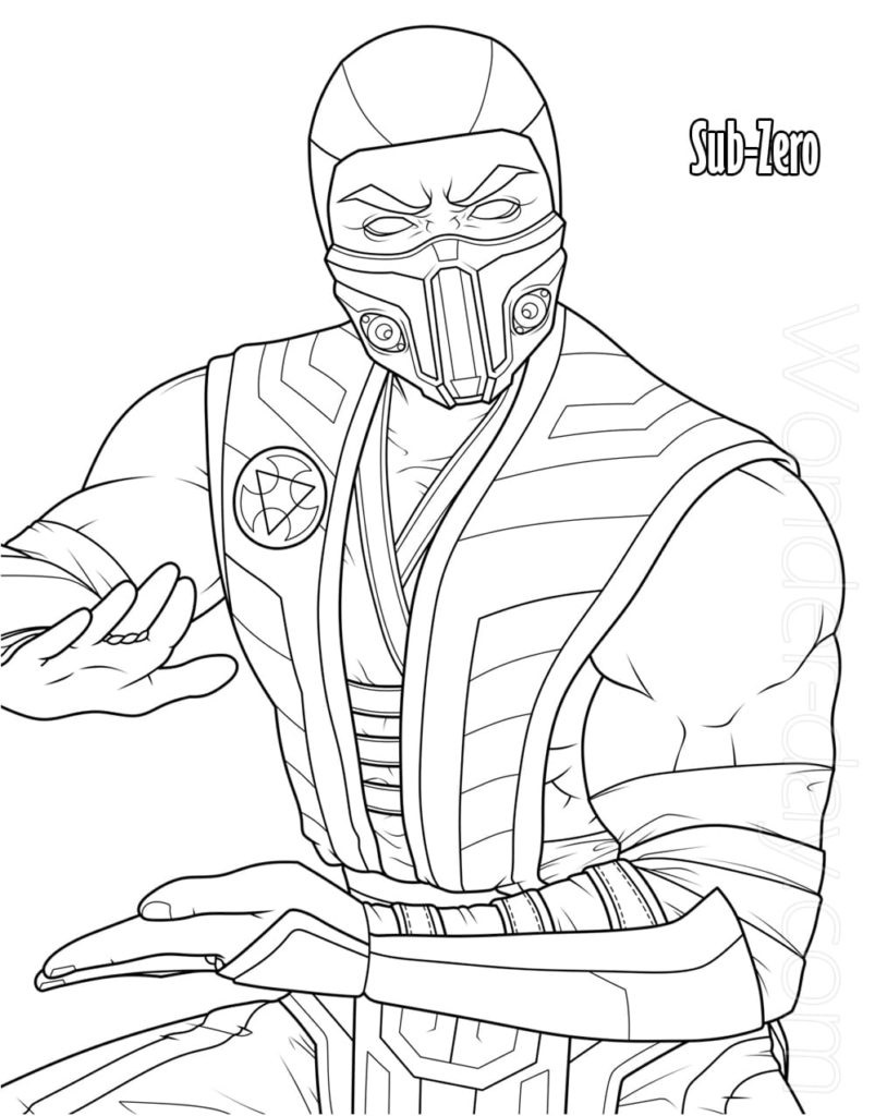 Chibi Sub-Zero Coloring - Play Free Coloring Game Online