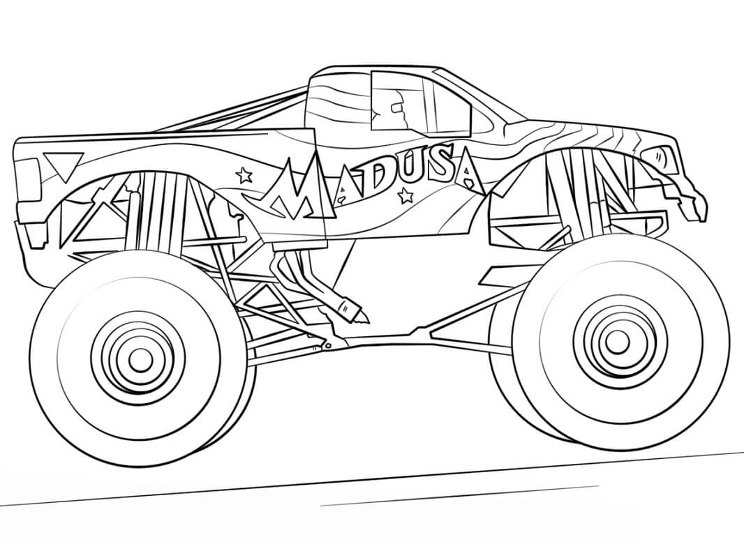 Madusa Monster Truck Coloring Game Madusa Monster Truck