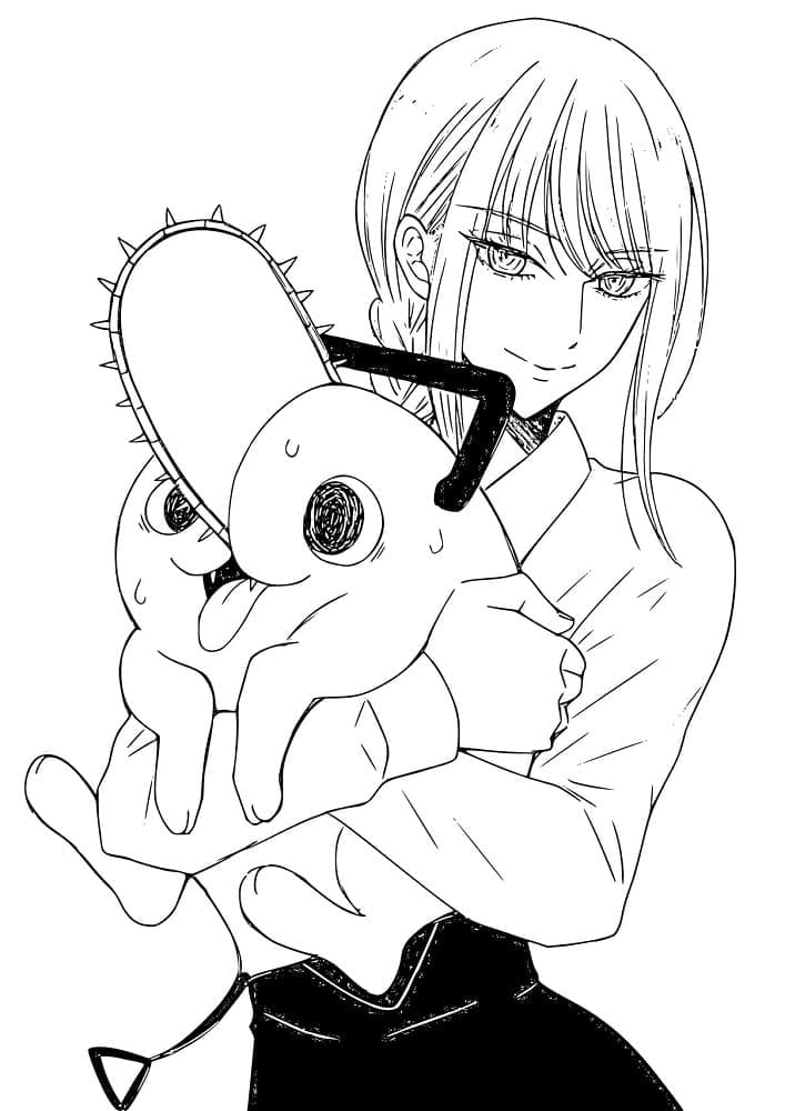 Makima And Pochita in Chainsaw Man