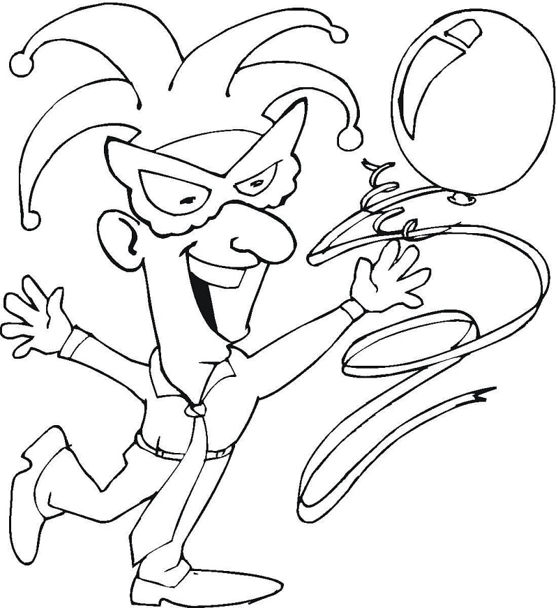 Man in Mardi Gras Mask