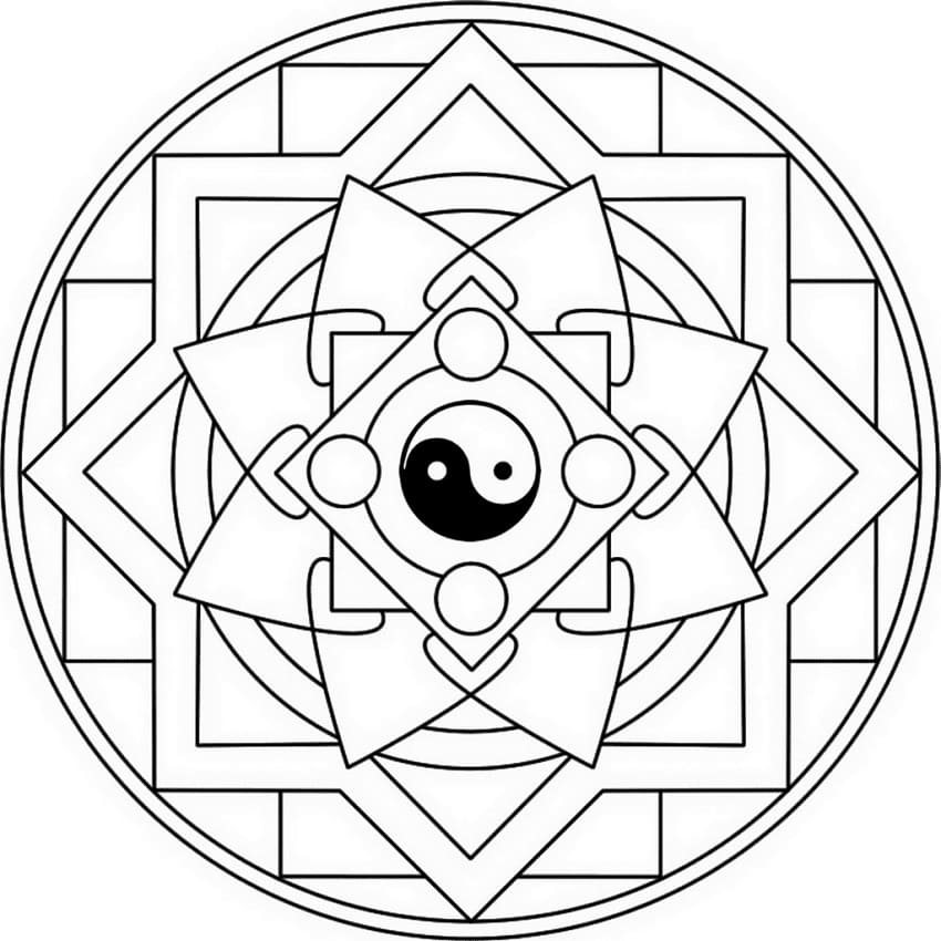 Mandala with Yin Yang