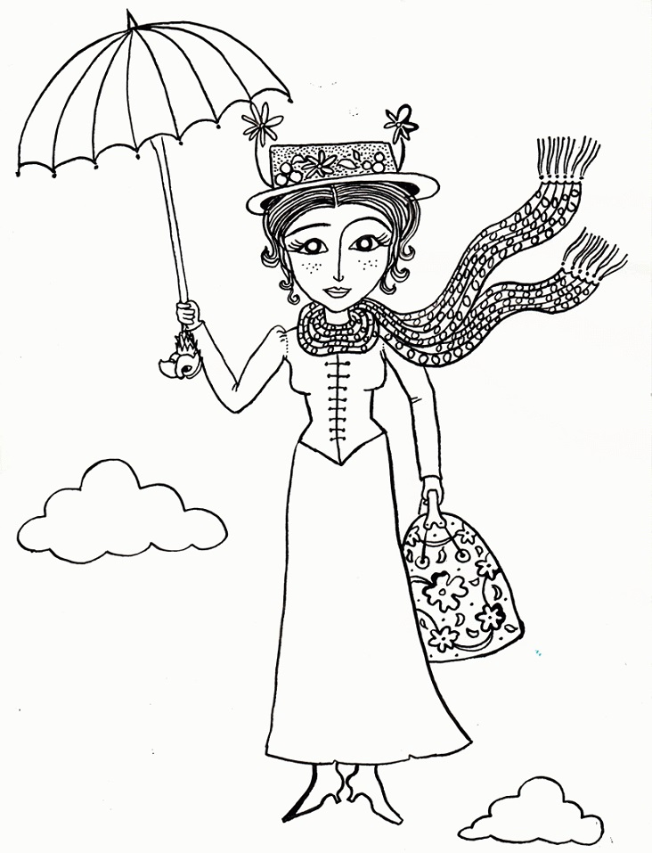 Mary Poppins 5 Coloring - Play Free Coloring Game Online