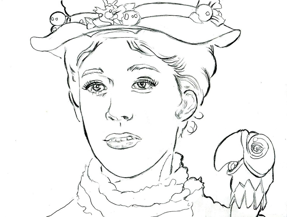 Cute Mary Poppins Coloring - Play Free Coloring Game Online