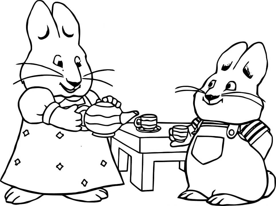 Max and Ruby Having Tea Coloring - Play Free Coloring Game Online