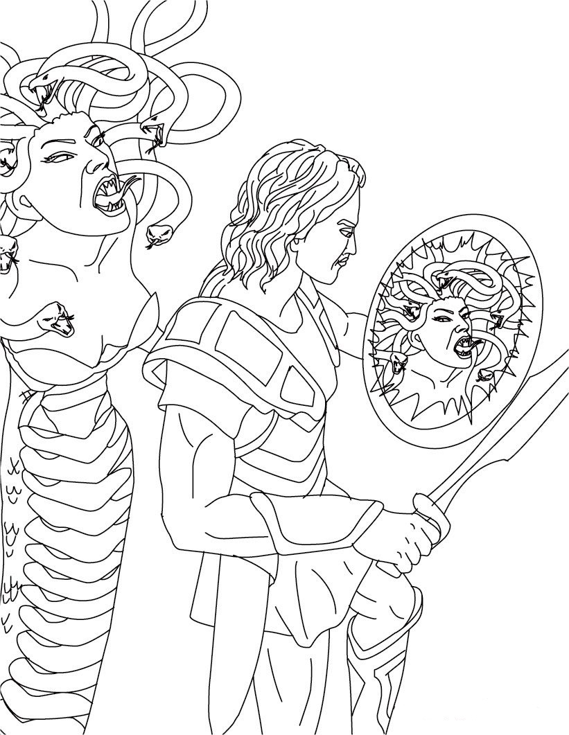 Medusa vs Perseus Coloring Game Medusa vs Perseus