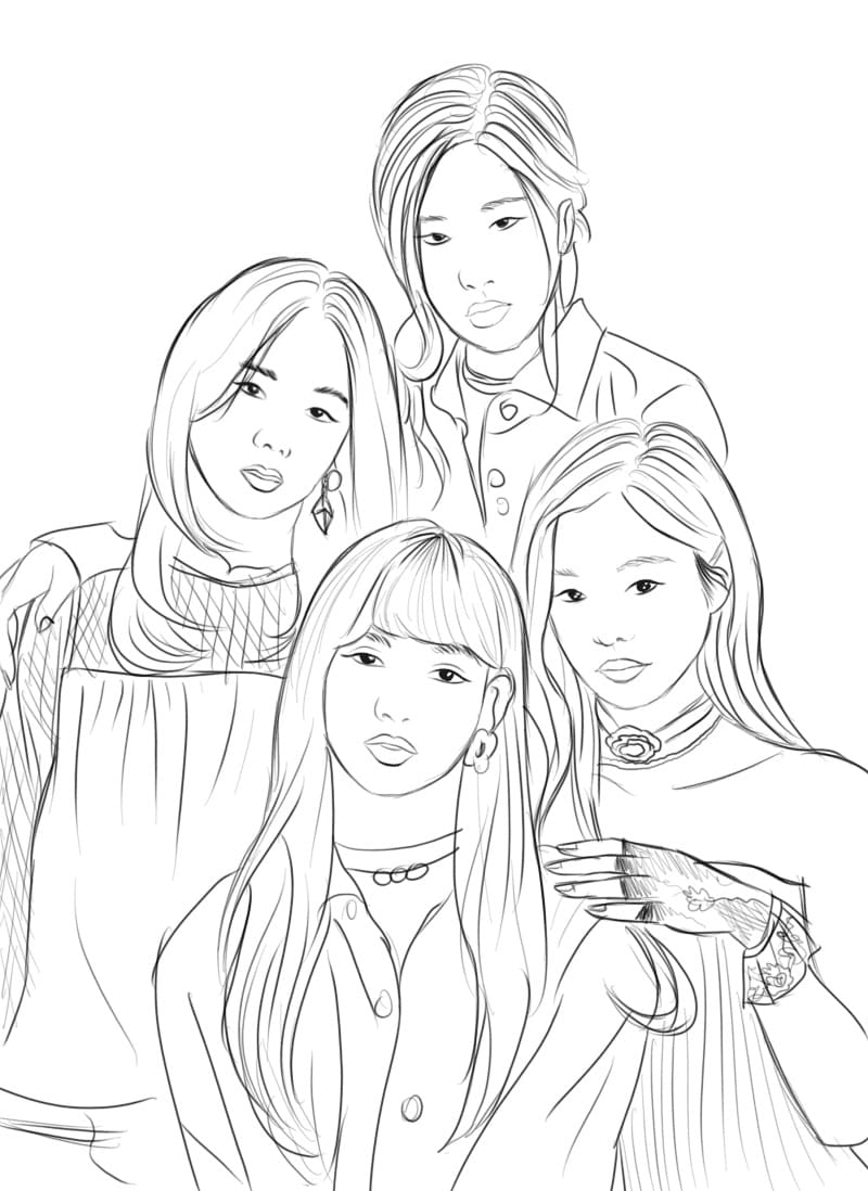 Members of Blackpink Coloring Game Members of Blackpink