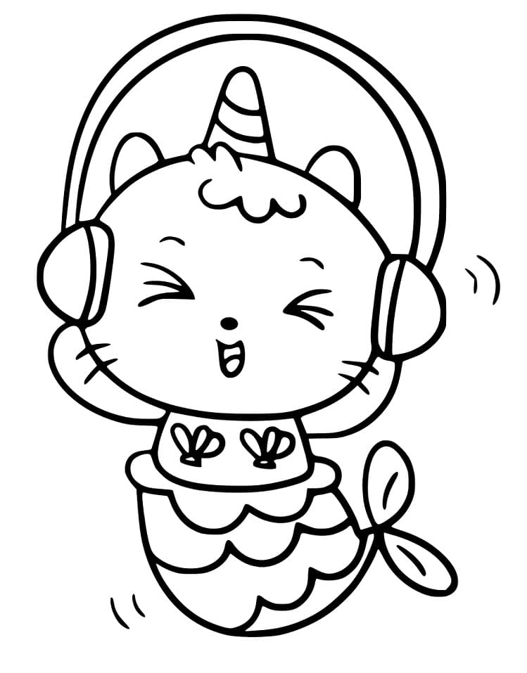 Mermaid Unicorn Cat Coloring Game Mermaid Unicorn Cat