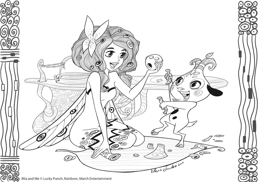 Mia and Pan Phuddle from Mia and Me