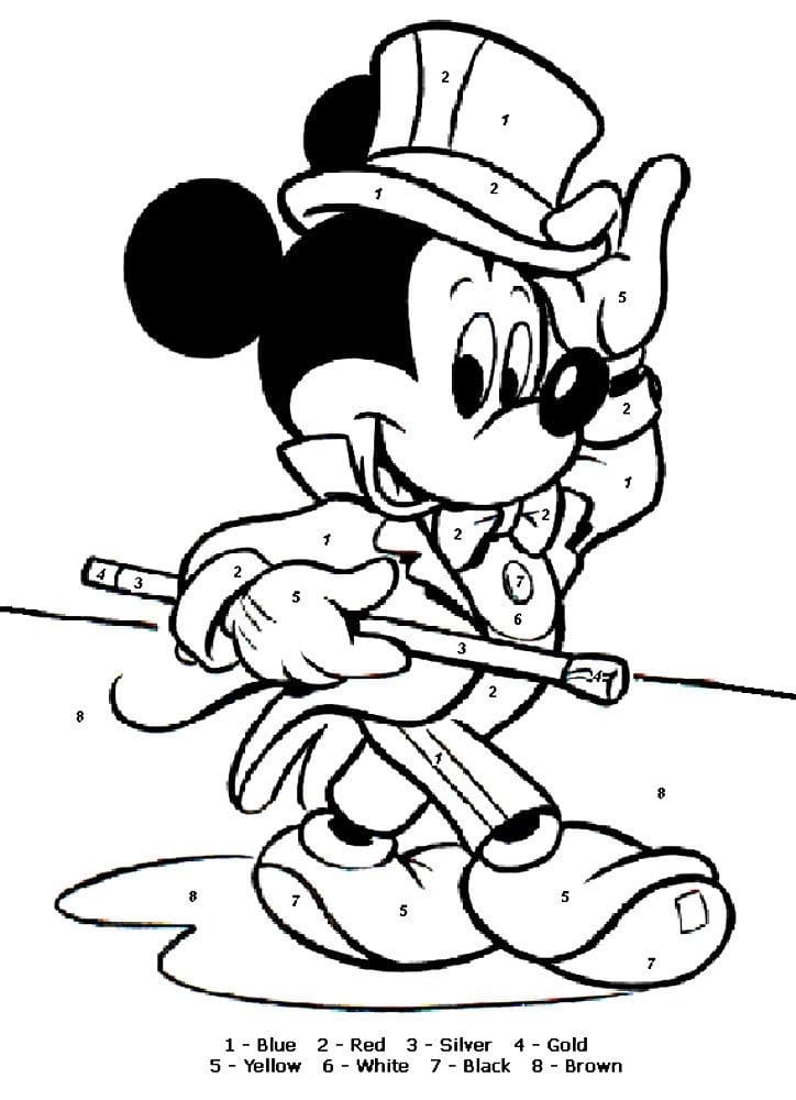 Mickey Color by Number Coloring Game Mickey Color by Number