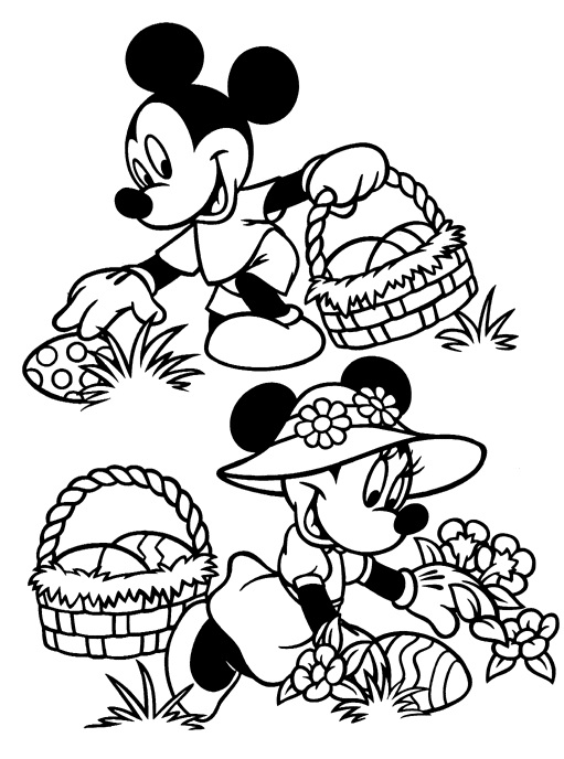 Mickey and Easter Basket Coloring Game Mickey and Easter Basket