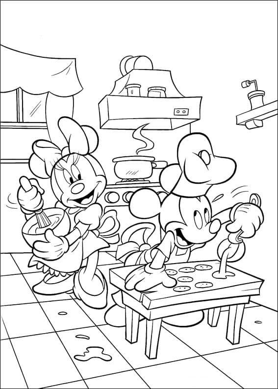 Mickey and Minnie Making Cookies