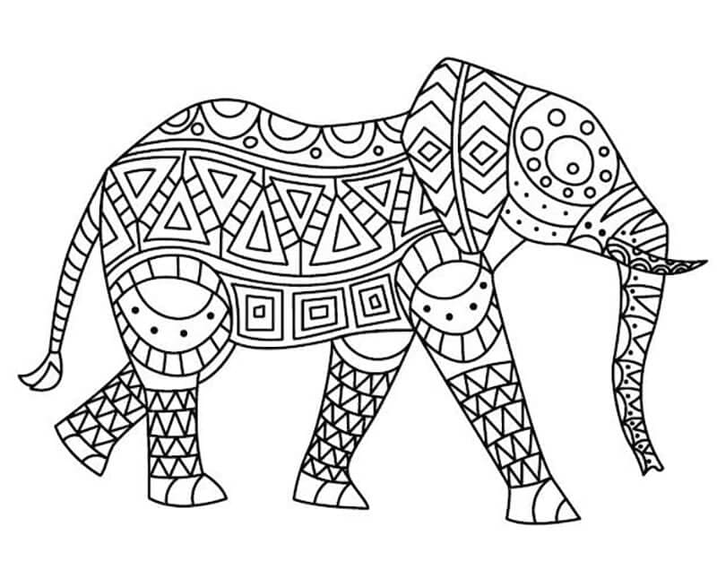 Mindfulness with Elephant Coloring Game Mindfulness with Elephant