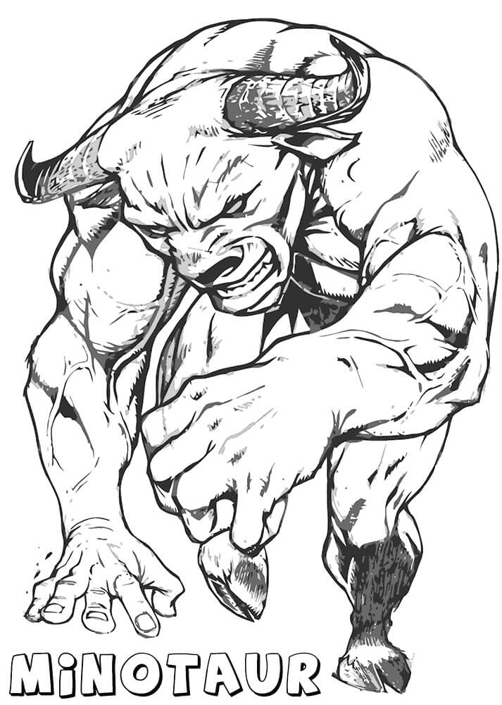 Minotaur Angry Coloring Game Minotaur Angry